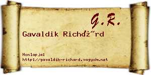 Gavaldik Richárd névjegykártya