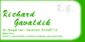 richard gavaldik business card